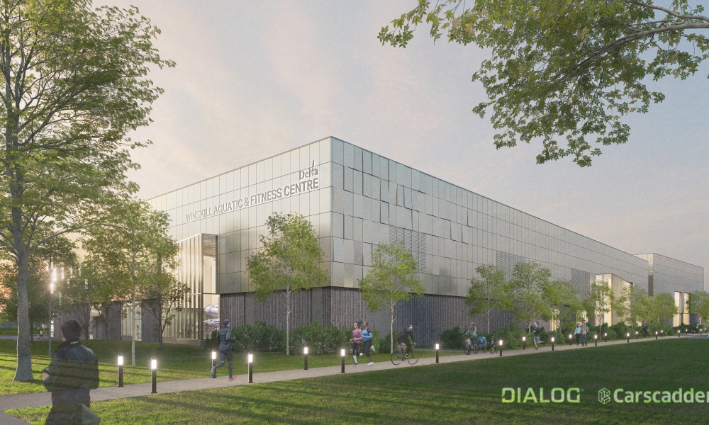 An artist rendering of Winskill from the outside facing 56 Street.