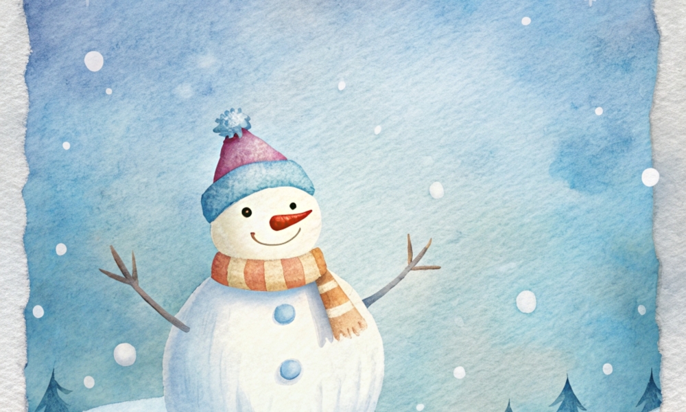 Holiday Makers Watercolour Snowman