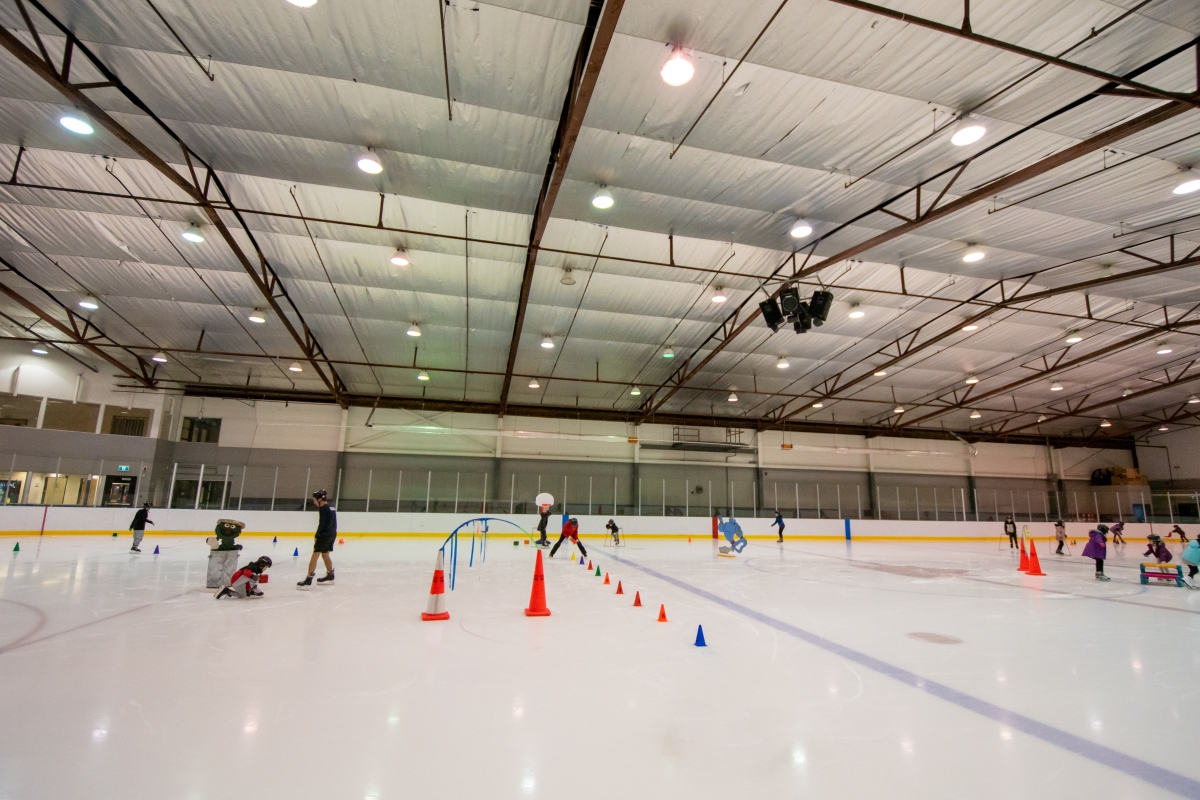 The arena at North Delta Recreation Centre has been established for lessons. 