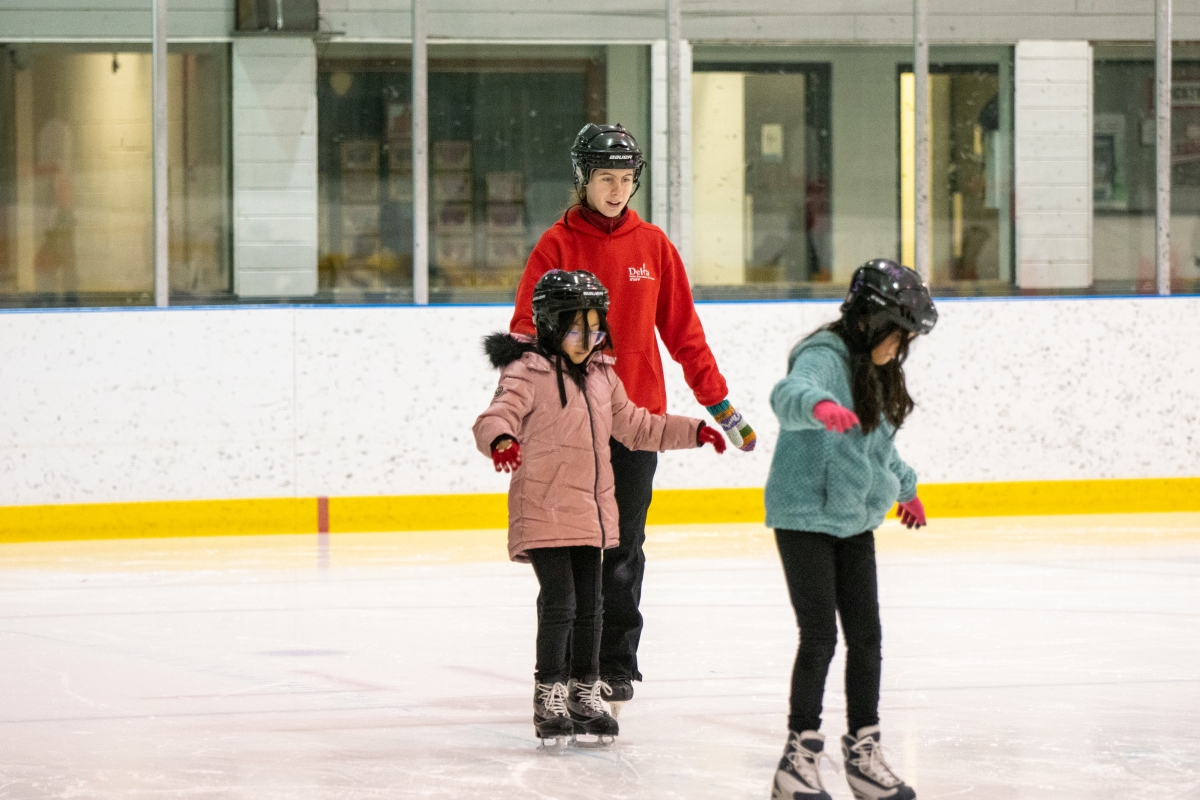 Instructor leads students through a lesson. 