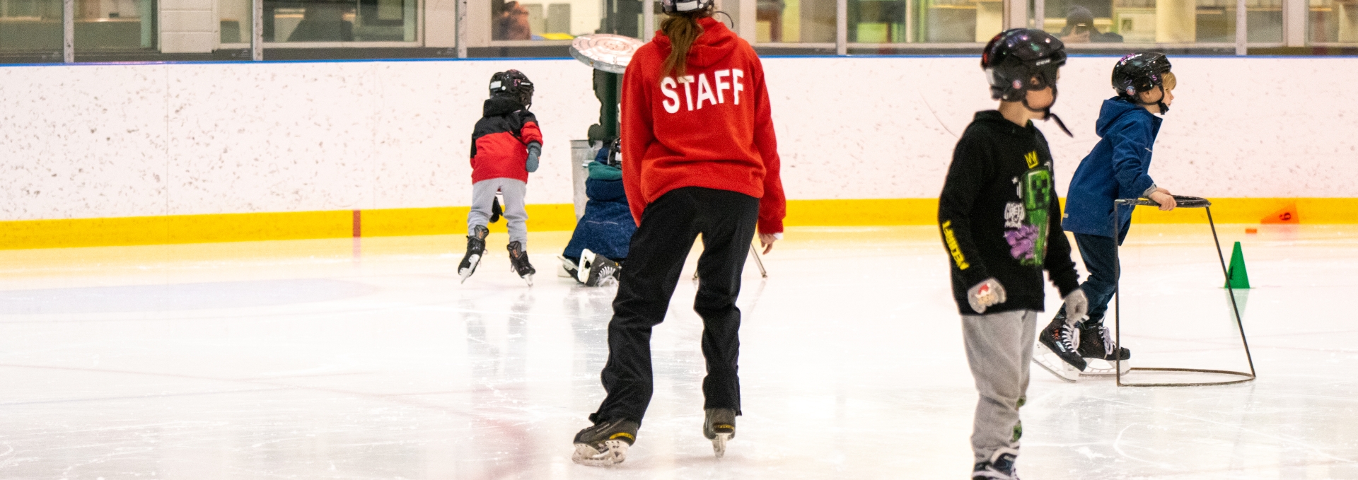 Learning about approaching skating lessons for the first time. 