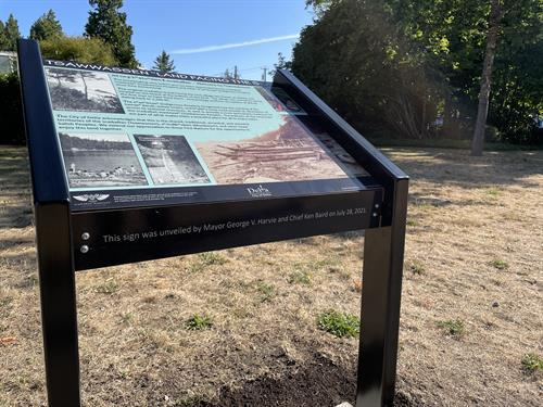 an interpretive sign in a park