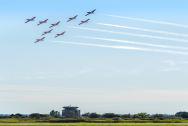 Snowbird jets flying in formation