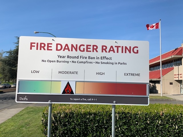 The fire rating for Delta has been raised to MODERATE effective May 11, 2023