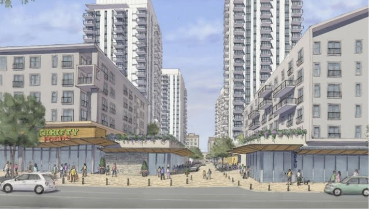Rendering of proposed development and Tsawwassen Town Centre