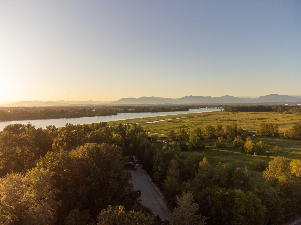 Drone shot of ladner. 