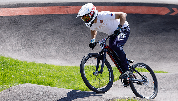 A pump track rider takes a slope at a park similar to the upcoming Ladner Bike Park. 
