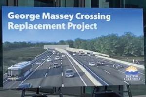 billboard reading 'George Massey Crossing Replacement Project'