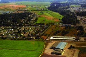 aerial photo of farmland