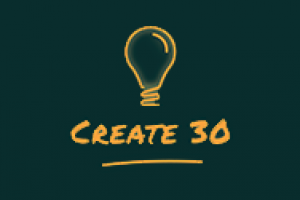 Graphic of a yellow lightbulb with text 'Create 30' underneath