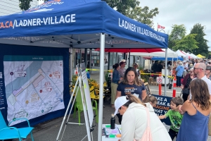 People shopping at Ladner Village Market.