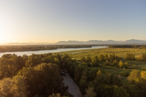 Drone shot of ladner. 