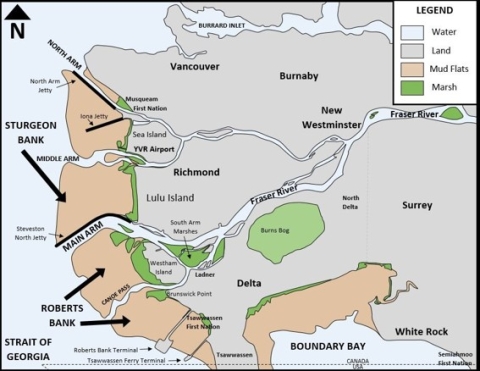 Fraser River Delta & Estuary Map
